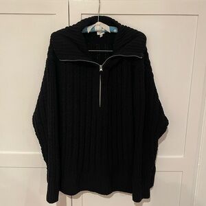 Aerie Cable Knit Half Zip Sweater